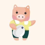animal worker cartoon theme elements N55