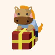 animal horse worker cartoon theme elements N3