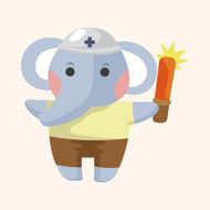 animal elephant worker cartoon theme elements N12