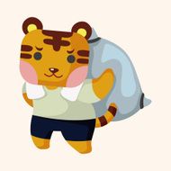 animal tiger worker cartoon theme elements N7