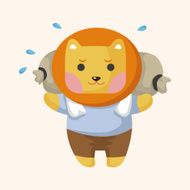 animal lion worker cartoon theme elements N8