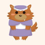 Wolf in Little Red Riding Hood theme elements N5