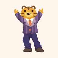 animal tiger worker cartoon theme elements N8