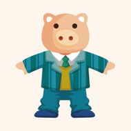 animal pig worker cartoon theme elements N20