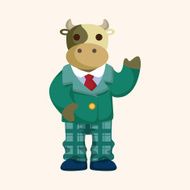 animal cow worker cartoon theme elements N4