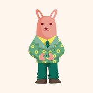 animal rabbit worker cartoon theme elements N21