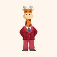 animal giraffe worker cartoon theme elements N4