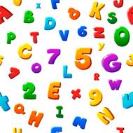 Seamless colorful children alphabet pattern vector illustration