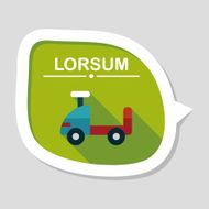 toy car flat icon with long shadow eps10 N26
