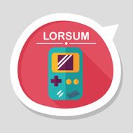 Handheld game flat icon with long shadow eps 10 N12