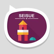 brick house flat icon with long shadow eps10 N9