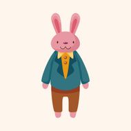 animal rabbit worker cartoon theme elements N22