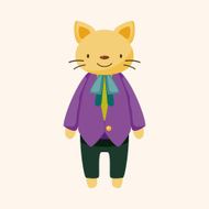 animal cat worker cartoon theme elements N25