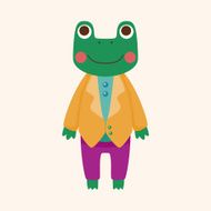 animal frog worker cartoon theme elements N8