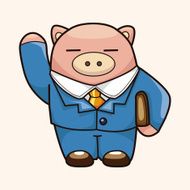 animal worker cartoon theme elements N61