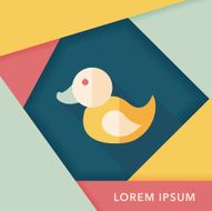 Duck toy flat icon with long shadow eps 10 N20