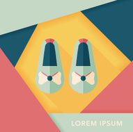 baby booties flat icon with long shadow eps10 N6