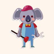 animal worker cartoon theme elements N65