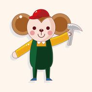 animal worker cartoon theme elements N66