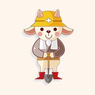 animal worker cartoon theme elements N67