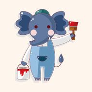animal worker cartoon theme elements N69