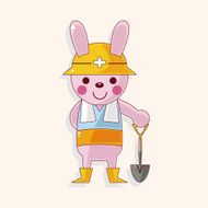 animal worker cartoon theme elements N71