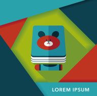 crayons drawing and book flat icon with long shadow eps10 N10