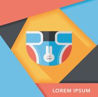 diaper flat icon with long shadow EPS 10 N14