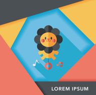lion toy flat icon with long shadow eps10 N8