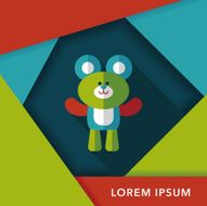 teddy bear flat icon with long shadow eps10 N13