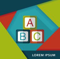 ABC blocks flat icon with long shadow EPS 10 N12