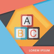 ABC blocks flat icon with long shadow EPS 10 N13