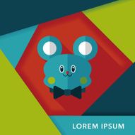 teddy bear flat icon with long shadow N22