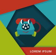 toy phone flat icon with long shadow eps10 N14