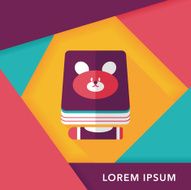 crayons drawing and book flat icon with long shadow eps10 N12