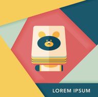 crayons drawing and book flat icon with long shadow eps10 N13
