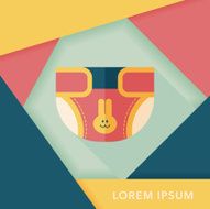 diaper flat icon with long shadow EPS 10 N16