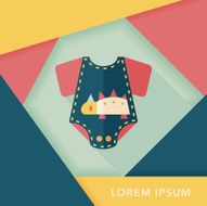 baby onesie flat icon with long shadow EPS 10 N13