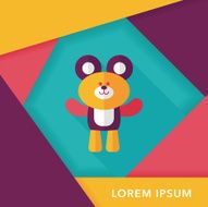 teddy bear flat icon with long shadow eps10 N15