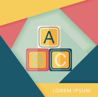ABC blocks flat icon with long shadow EPS 10 N15