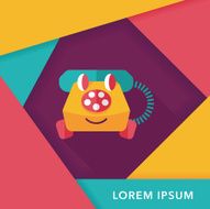 toy phone flat icon with long shadow eps10 N16