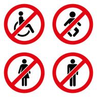 Prohibiting signs icons set great for any use Vector EPS10