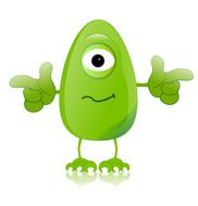green monster character expressions funny N22