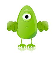 green monster character expressions funny N23