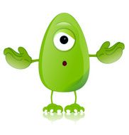 green monster character expressions funny N26