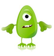 green monster character expressions funny N27