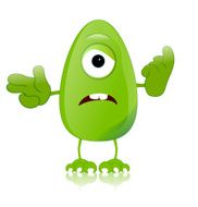 green monster character expressions funny N28