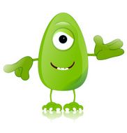 green monster character expressions funny N29