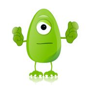 green monster character expressions funny N32