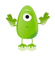 green monster character expressions funny N33